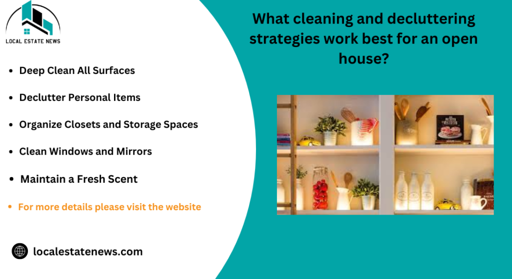 What cleaning and decluttering strategies work best for an open house?