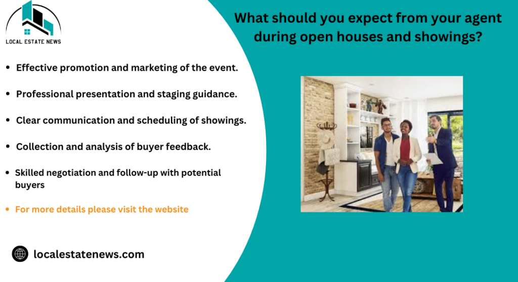 What should you expect from your agent during open houses and showings?