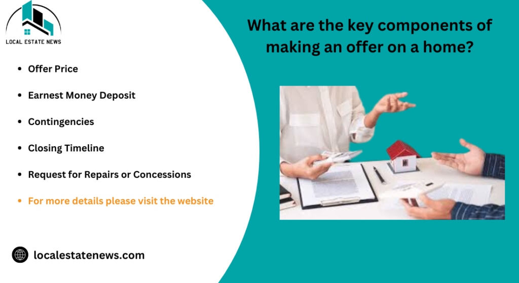 What are the key components of making an offer on a home?